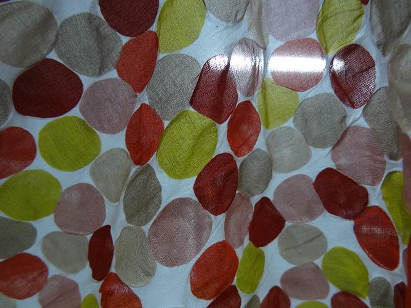 Voile de coton effet cloque a pois teintes en camaieu 5