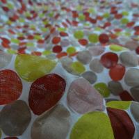 Voile de coton effet cloque a pois teintes en camaieu 6