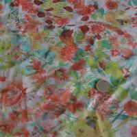 Voile de coton fleuri pistache capucine 2