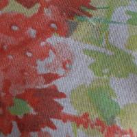 Voile de coton fleuri pistache capucine 4 
