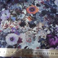 Voile de coton fleuri violet et lavande 2 