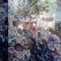 Voile de coton fleuri violet et lavande 3 