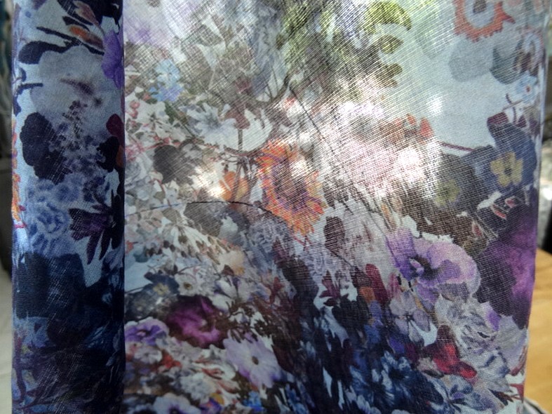 Voile de coton fleuri violet et lavande 3