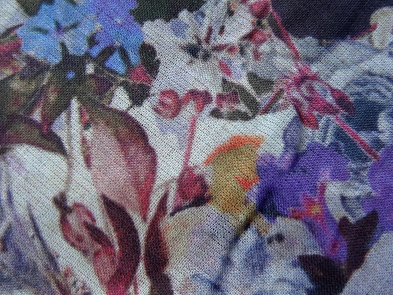 Voile de coton fleuri violet et lavande 4