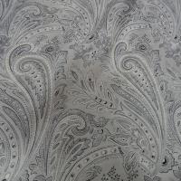 Voile de coton gris perle motif cachemire 1 