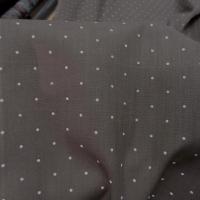 Voile de coton melange chataigne clair pois blanc 0 3