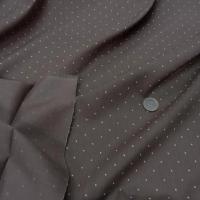 Voile de coton melange chataigne clair pois blanc 0 5