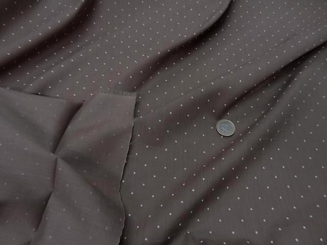 Voile de coton melange chataigne clair pois blanc 0 5