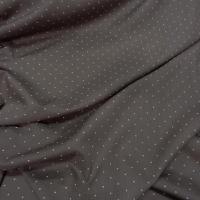 Voile de coton melange taupe clair pois blanc 0 4