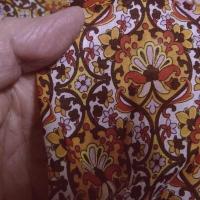 Voile de coton motif fleur de lis rose orchidee et mandarine 1 