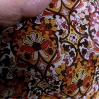 Voile de coton motif fleur de lis rose orchidee et mandarine 3