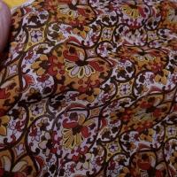 Voile de coton motif fleur de lis rose orchidee et mandarine 4