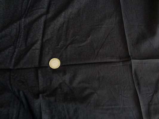 Voile coton noir imprimé fleurs anthracite 01