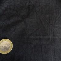 Voile coton noir imprimé fleurs anthracite 02