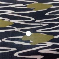 Voile de coton noir motifs kaki et blanc 4 