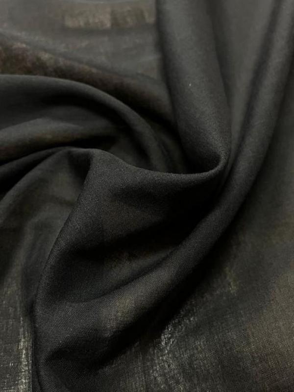 Voile de coton noir uni 4 
