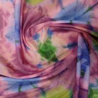 Voile de coton tie and dye eclats fond rose violace 5