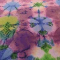 Voile de coton tie and dye eclats fond rose violace 8