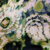 Voile de coton tie and dye kaki
