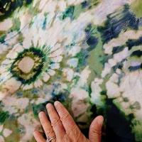 Voile de coton tie and dye kaki1