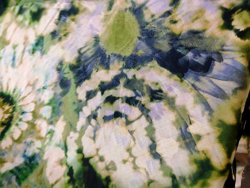 Voile de coton tie and dye kaki2