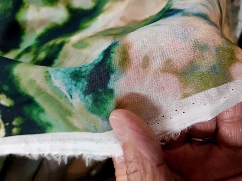 Voile de coton tie and dye kaki3