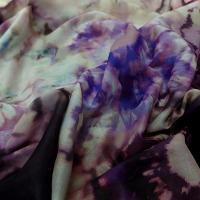 Voile de coton tie and dye prune violet 1