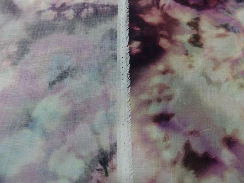 Voile de coton tie and dye prune violet 2 