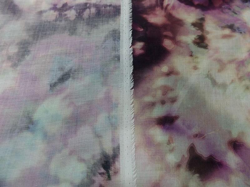 Voile de coton tie and dye prune violet 2