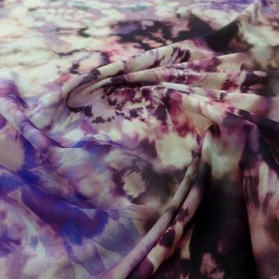 Voile de coton tie and dye prune violet 3 