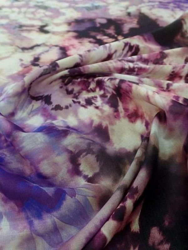 Voile de coton tie and dye prune violet 3 