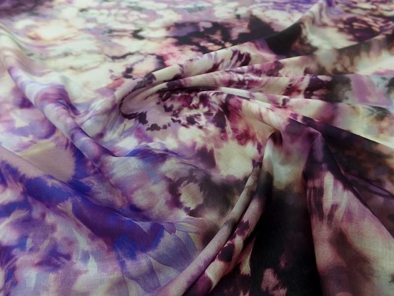 Voile de coton tie and dye prune violet 3