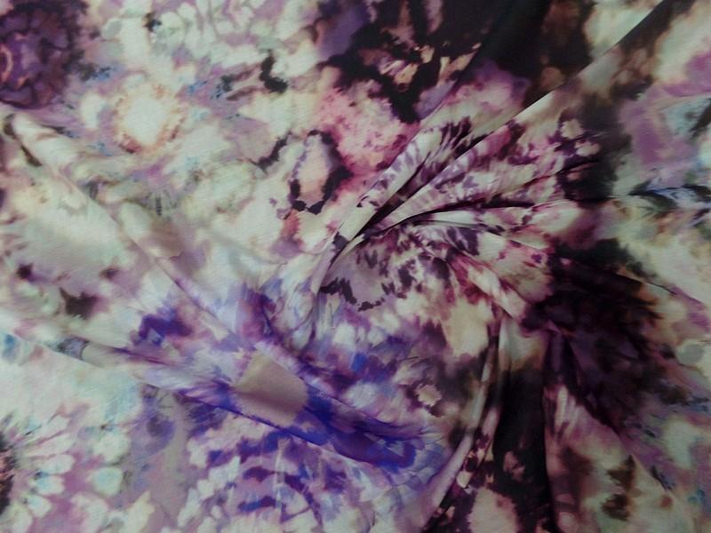 Voile de coton tie and dye prune violet 4