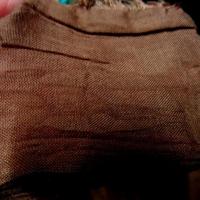 Voile de coton viscose froisse plisse marron chocolat 3 
