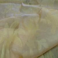 organza de soie palmiers jaune pale 1