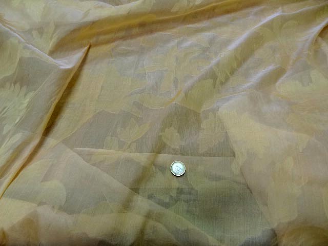 organza de soie palmiers jaune pale 2