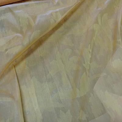 organza de soie palmiers jaune pale 3