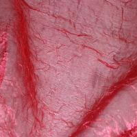 Voile de soie polyester froisse permanent rouge a reflets3