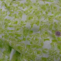 Voile de soie satine blanc vert lime 2