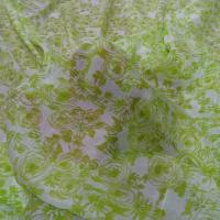 Voile de soie satine blanc vert lime 3
