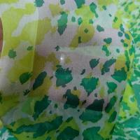 Voile de soie tachetee vert et vert anis 5 