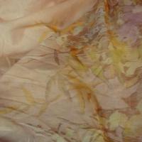 Voile de viscose soie teinte bisque motif fouilli de fleurs 2 1