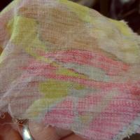 Voile de viscose soie teinte bisque motif fouilli de fleurs 3 