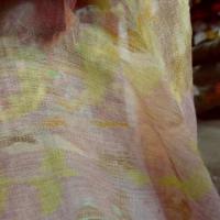 Voile de viscose soie teinte bisque motif fouilli de fleurs 4 
