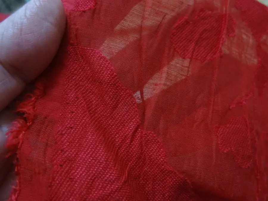 Voile devore rouge framboise 3