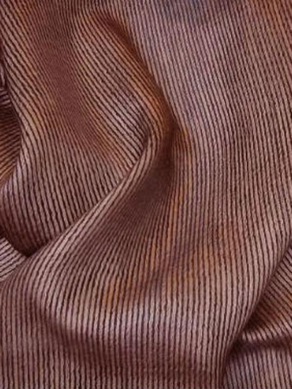 Voile faconne raye de fils cotonneux brique 1 