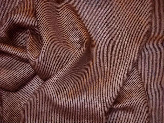 Voile faconne raye de fils cotonneux brique 1