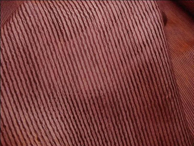 Voile faconne raye de fils cotonneux brique 2