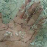 Voile jersey kaki imprimé fleurs