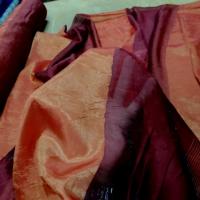 Voile organza taffetas orange bordeaux 1